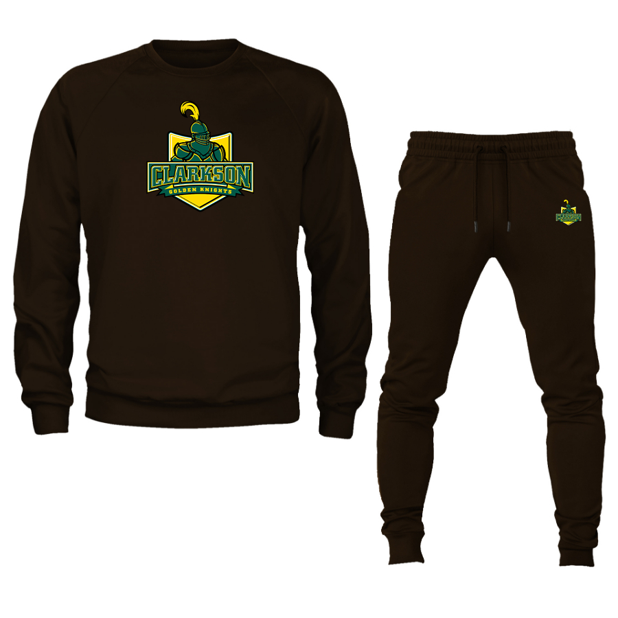 Men's Clarkson Golden Knights Crewneck Sweatshirt Joggers Suit