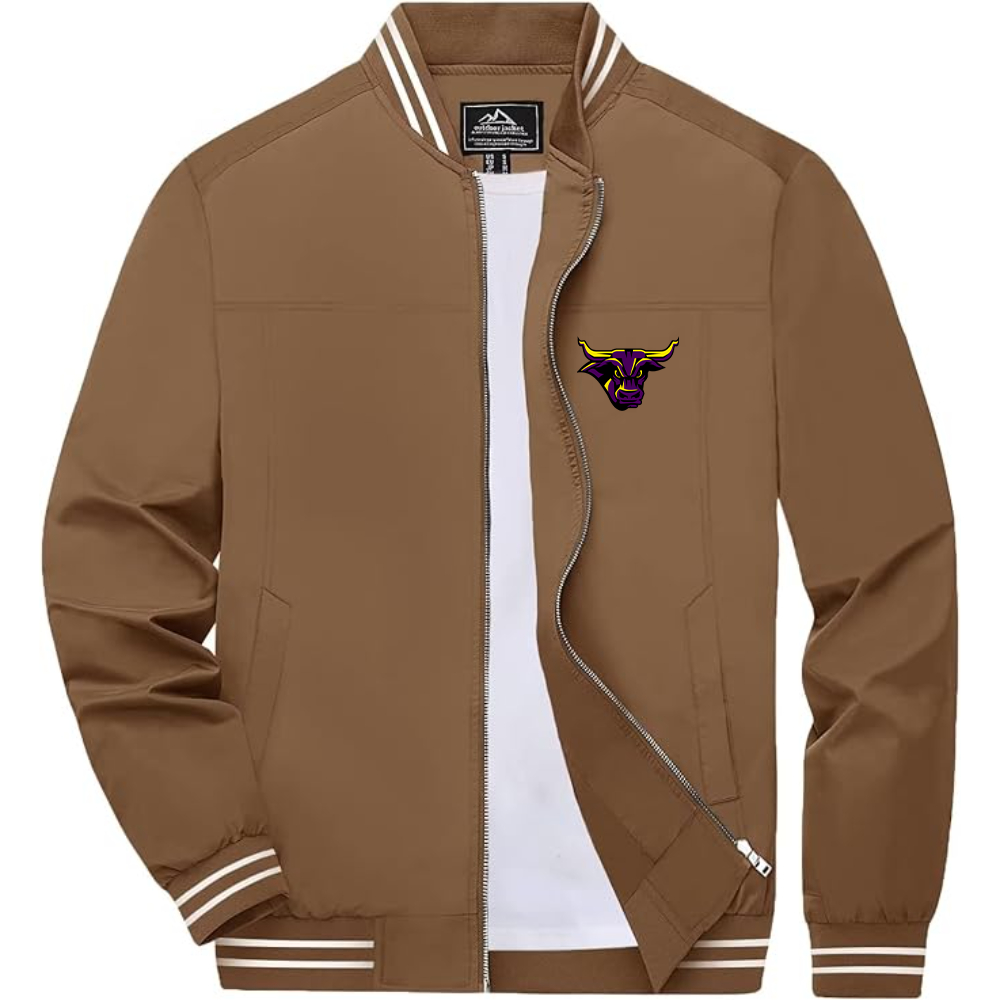 Men's Minnesota State Mavericks Lightweight Zip-Up Bomber Jacket with Ribbed Collar and Cuffs Versatile Casual Outerwear