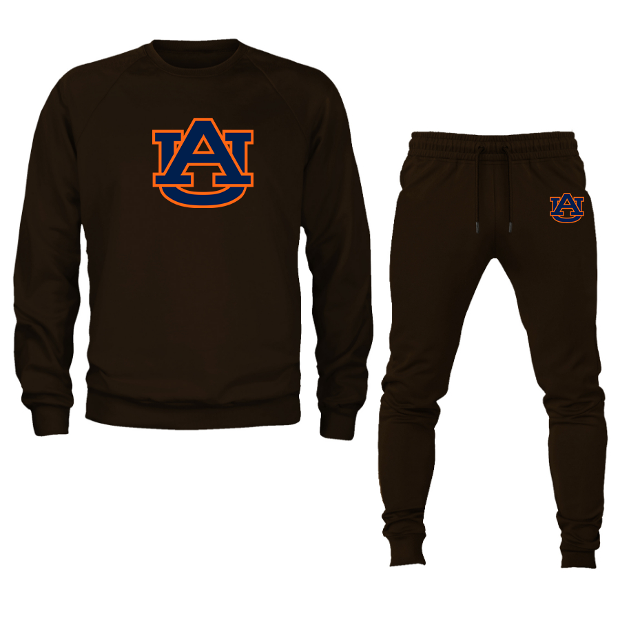 Men's  Auburn Tigers Crewneck Sweatshirt Joggers Suit