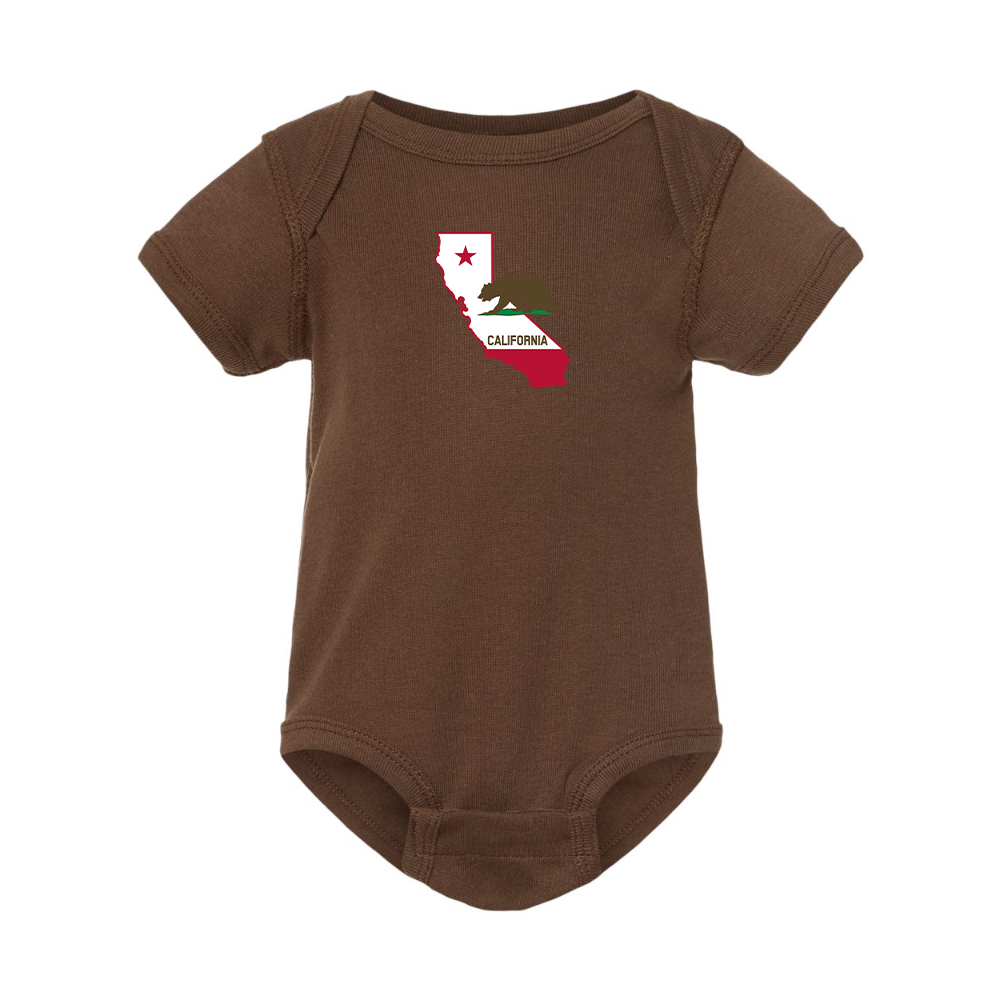 California Bear Map Rabbit Skins Infant Baby Rib Bodysuit