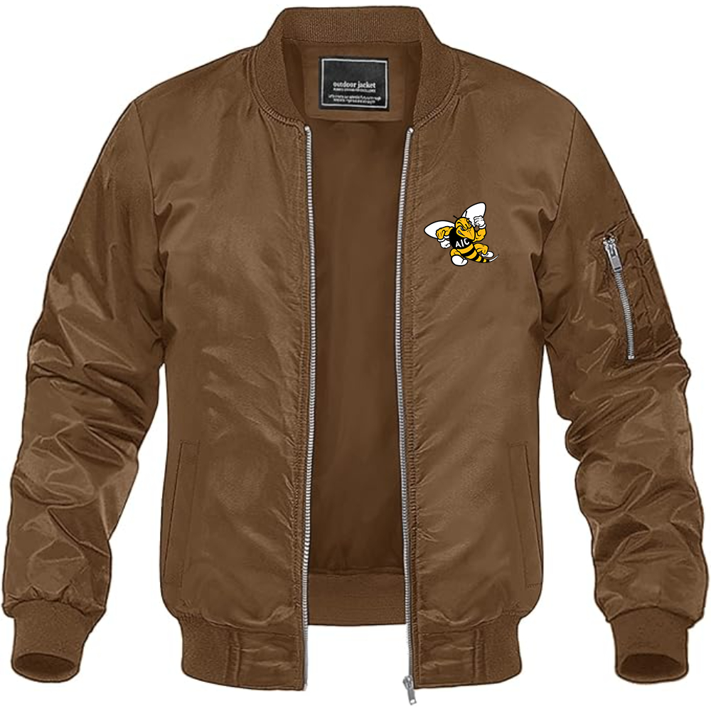 Men's AIC Yellow Jackets  Lightweight Bomber Jacket Windbreaker Softshell Varsity Jacket Coat