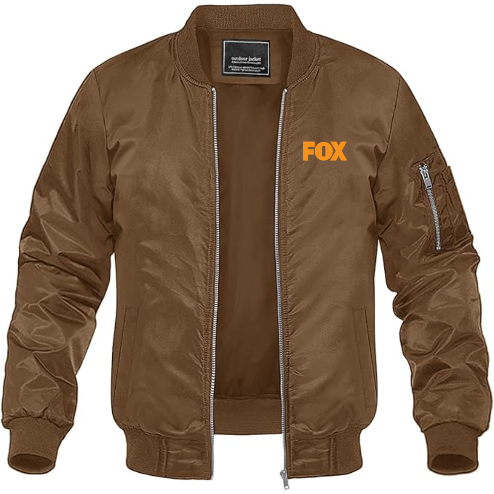 Men's Fox  Lightweight Bomber Jacket Windbreaker Softshell Varsity Jacket Coat