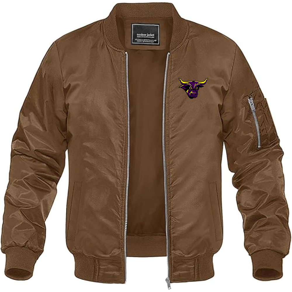 Men's Minnesota State Mavericks Lightweight Bomber Jacket Windbreaker Softshell Varsity Jacket Coat