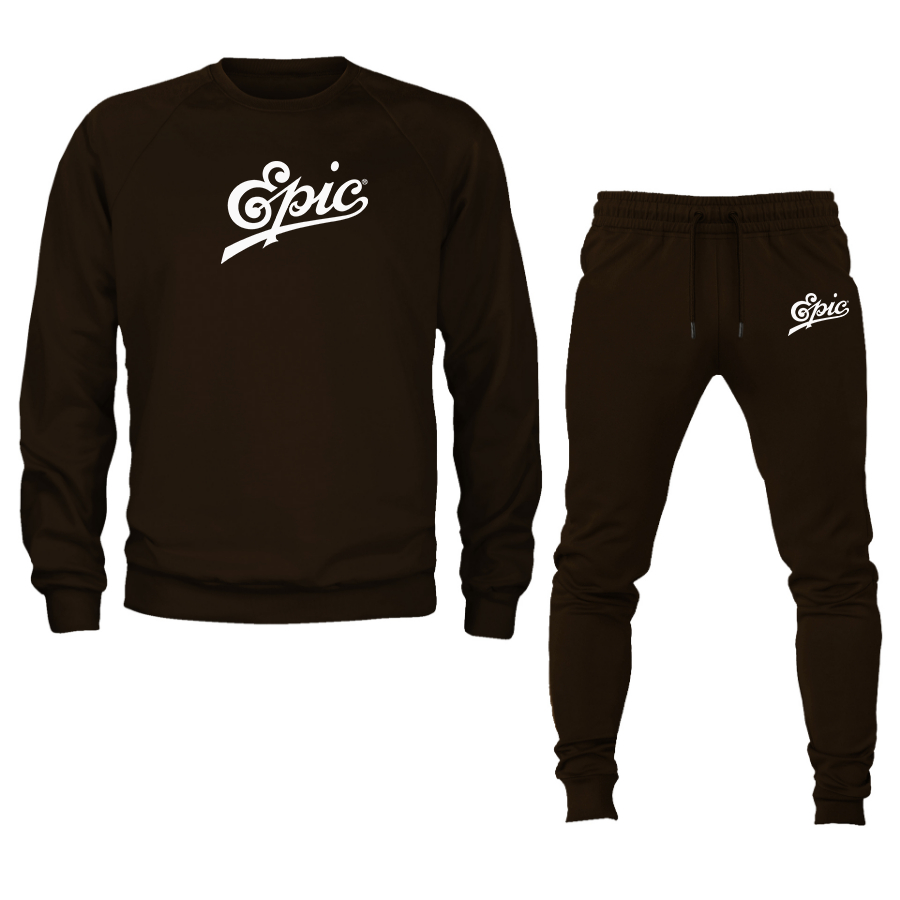 Men's Epic Records Crewneck Sweatshirt Joggers Suit