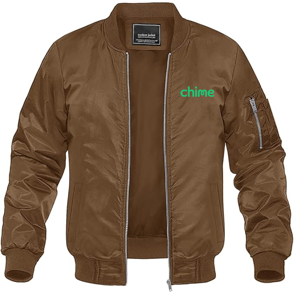 Men's Chime Logo Lightweight Bomber Jacket Windbreaker Softshell Varsity Jacket Coat