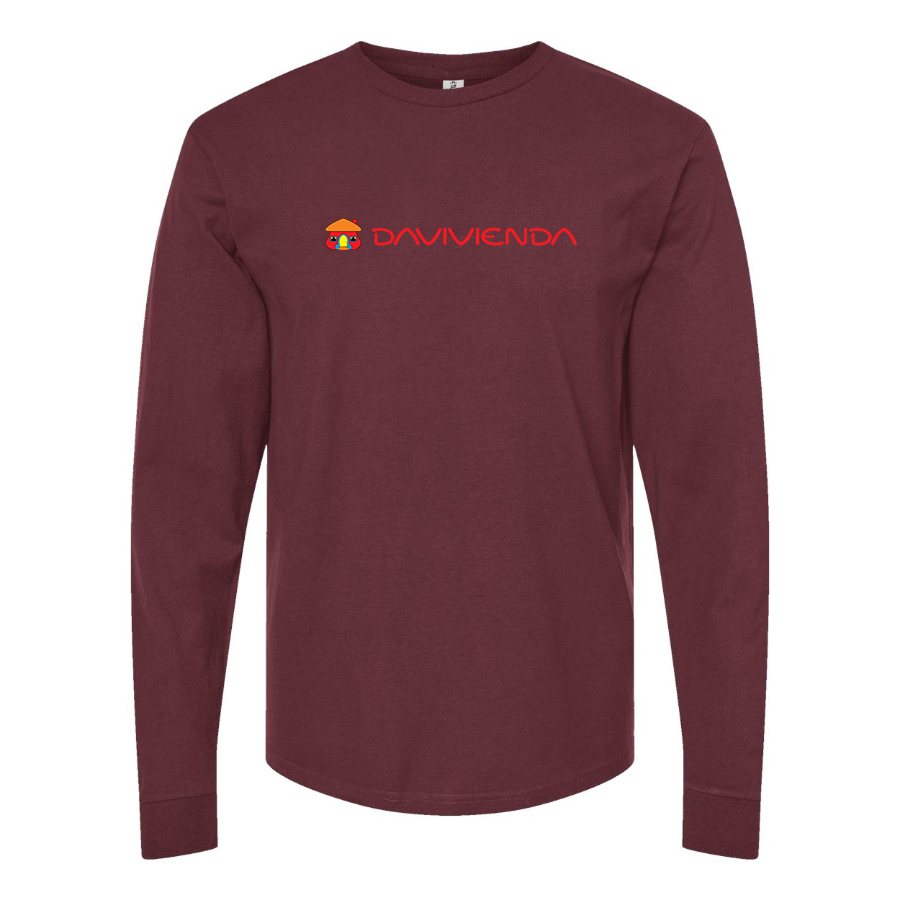 Men's Davivienda Logo Cotton Long Sleeve T-Shirt