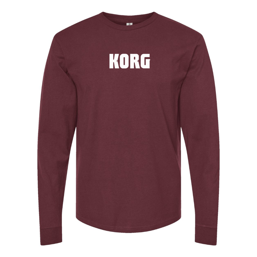 Men's Korg Logo Cotton Long Sleeve T-Shirt