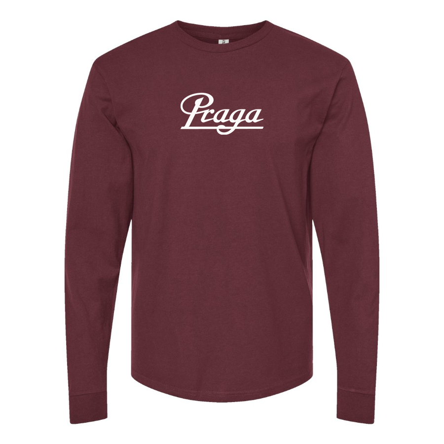 Men's Praga Logo Cotton Long Sleeve T-Shirt