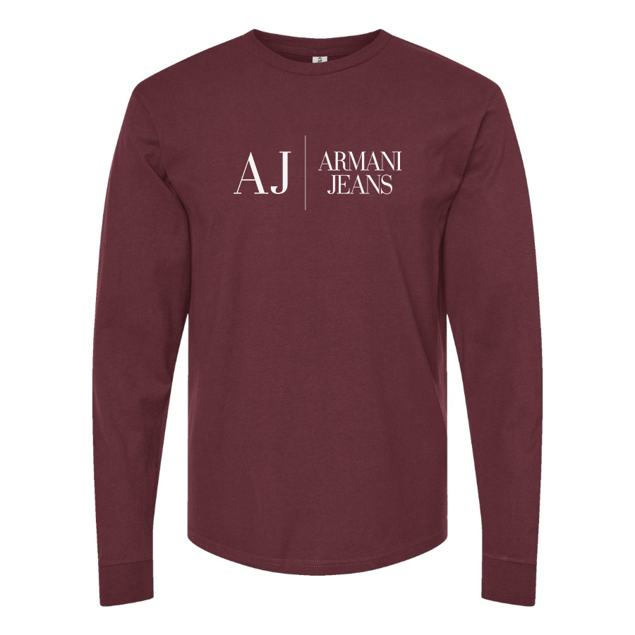 Men's Armani Jeans Logo Cotton Long Sleeve T-Shirt