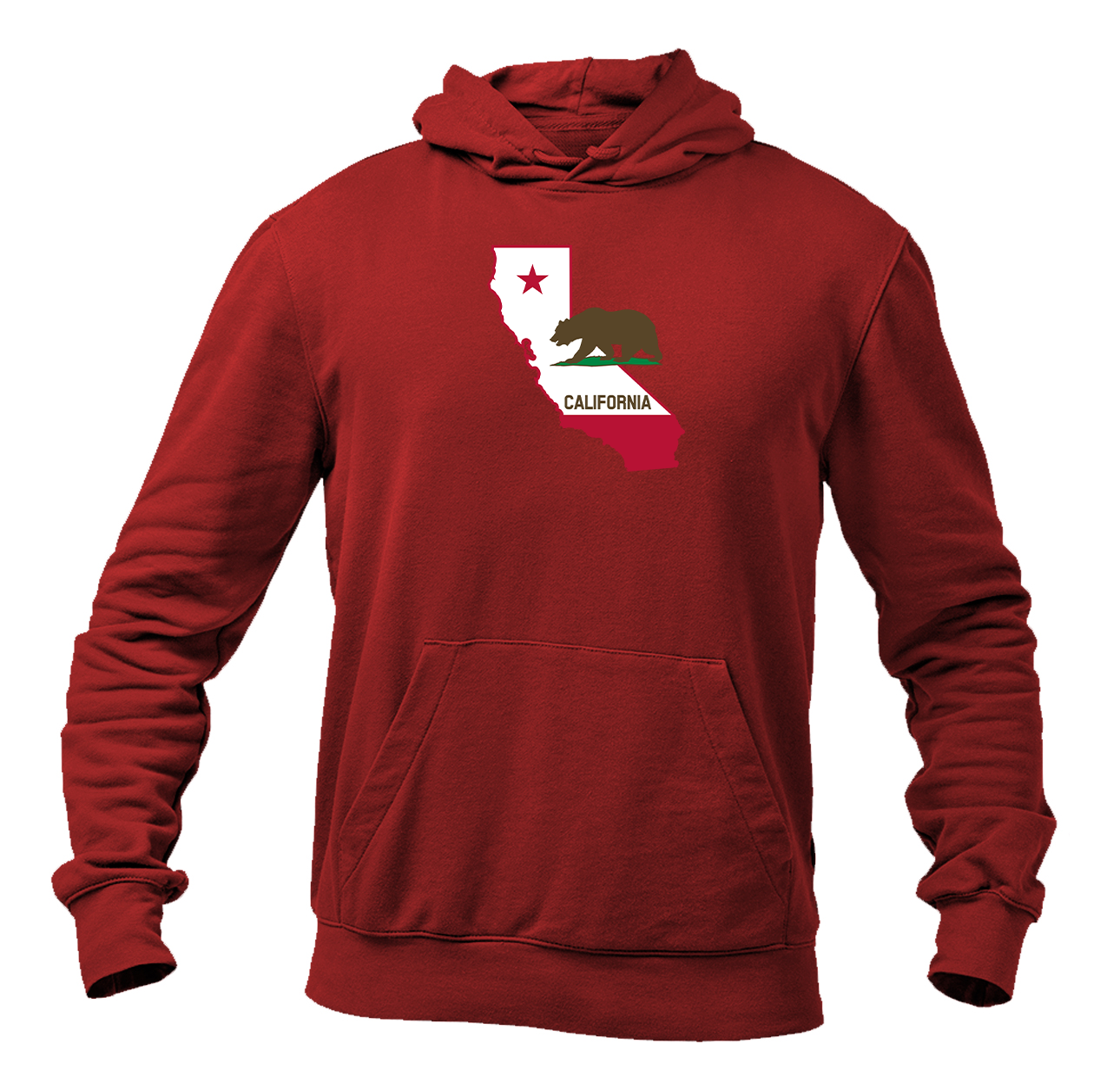 Men's  California Bear Map  Heavy Blend Hooded Sweatshirt