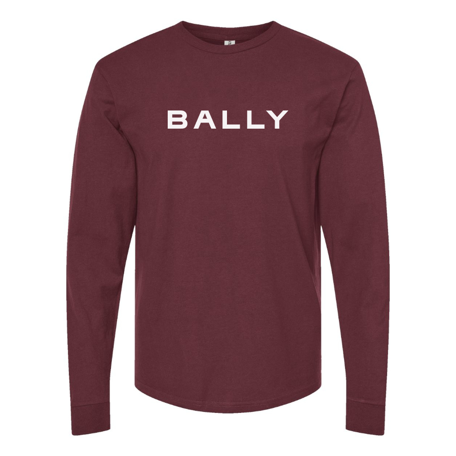 Men's Bally  Logo Cotton Long Sleeve T-Shirt