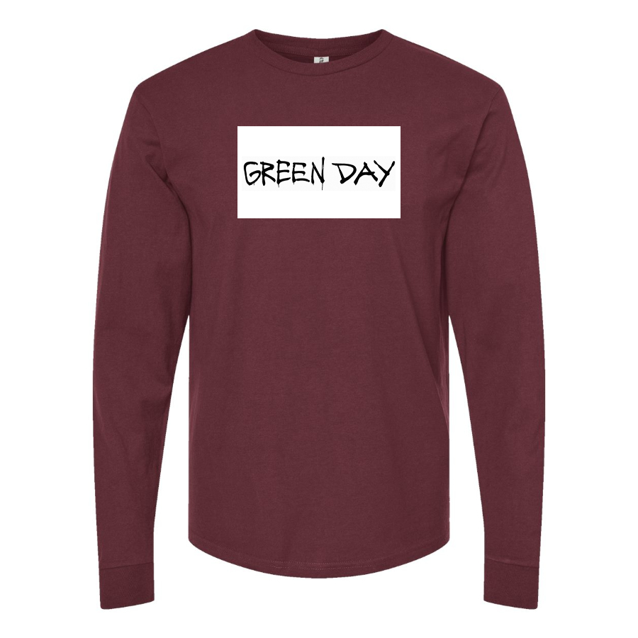Men's Green Day Logo Cotton Long Sleeve T-Shirt