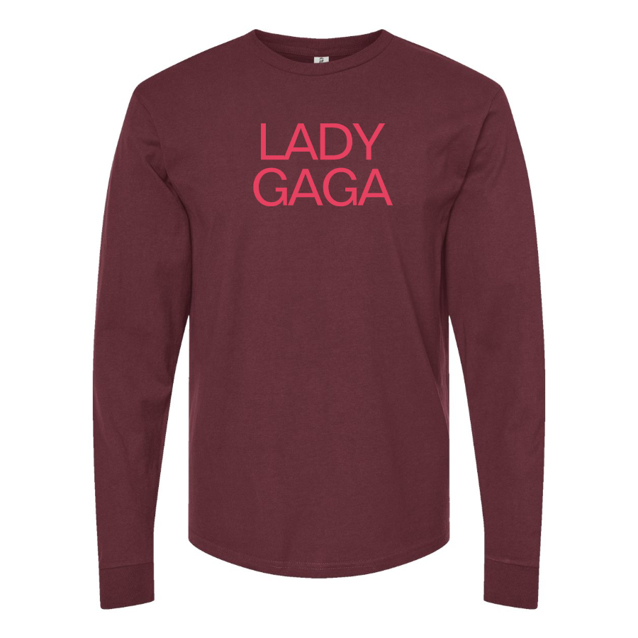Men's Lady Gaga Logo Cotton Long Sleeve T-Shirt