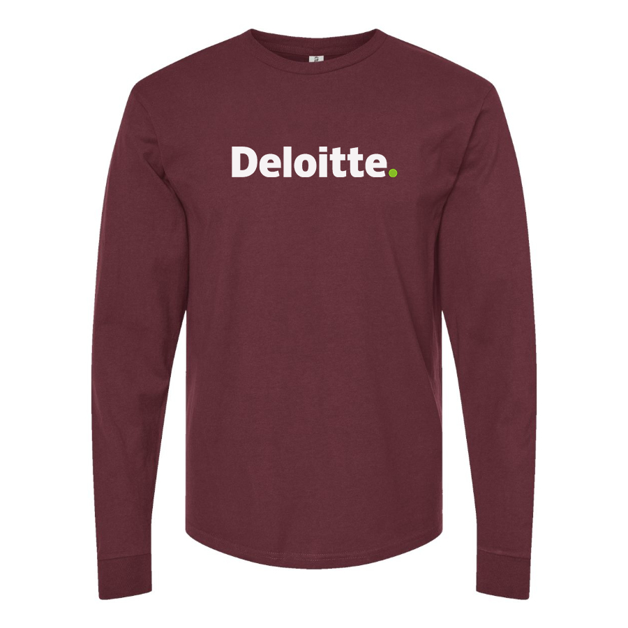 Men's Deloitte Logo Cotton Long Sleeve T-Shirt