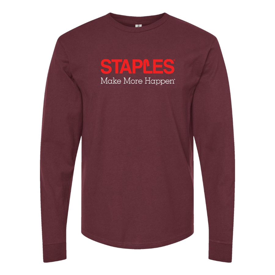 Men's Staples Logo  Cotton Long Sleeve T-Shirt