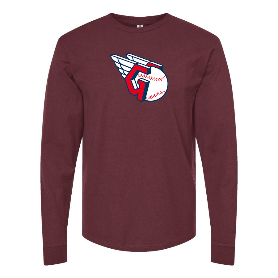 Men's Cleveland Guardians  Logo Cotton Long Sleeve T-Shirt
