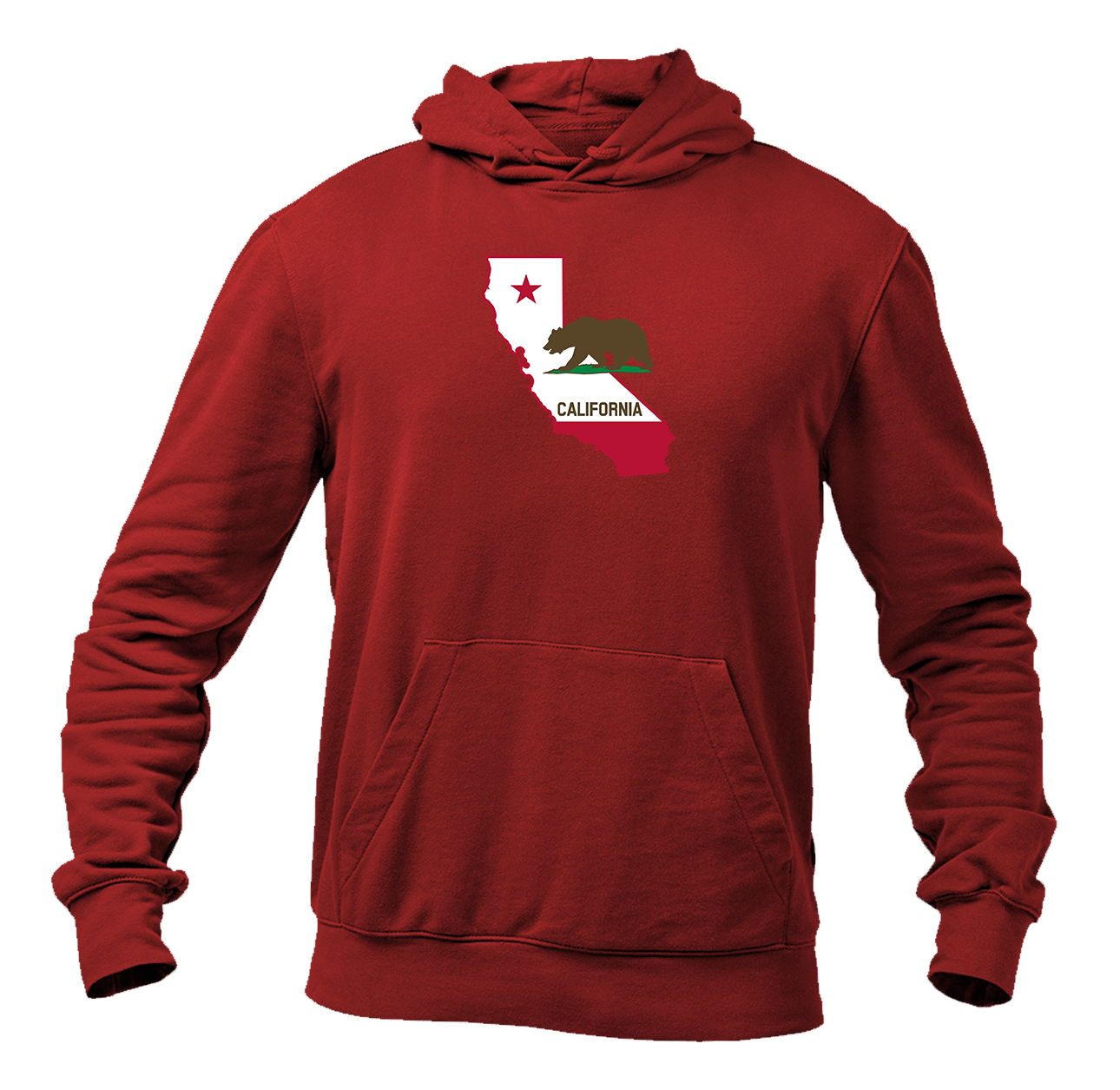 Men's California Bear Map Softstyle Midweight Hooded Sweatshirt