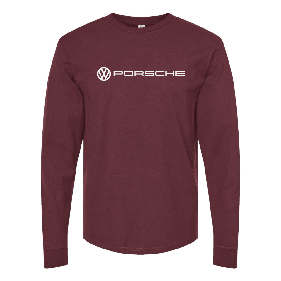 Men's VW Porsche Logo  Cotton Long Sleeve T-Shirt
