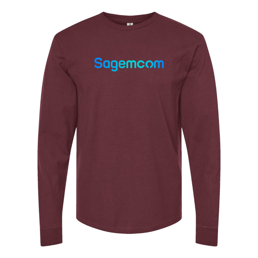 Men's Sagemcom Logo Cotton Long Sleeve T-Shirt