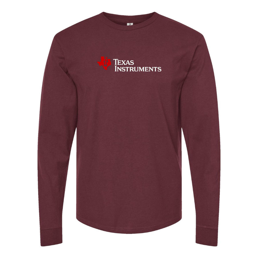 Men's  Texas Instruments Logo  Cotton Long Sleeve T-Shirt
