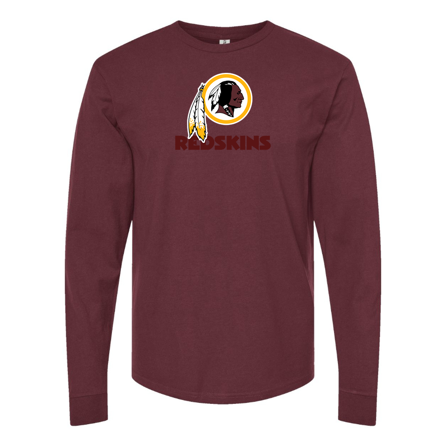Men's Washington Redskins Logo  Cotton Long Sleeve T-Shirt