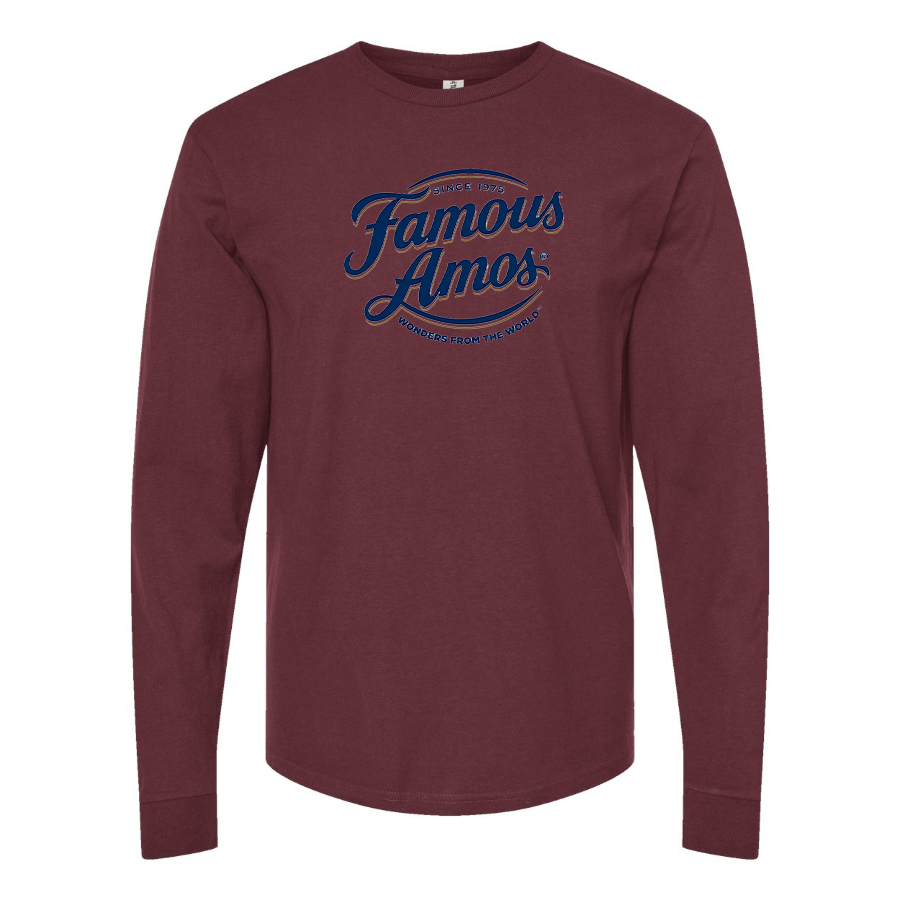 Men's Famous Amos Logo Cotton Long Sleeve T-Shirt