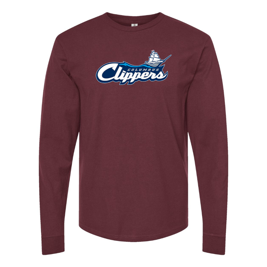Men's Columbus Clippers Logo Cotton Long Sleeve T-Shirt