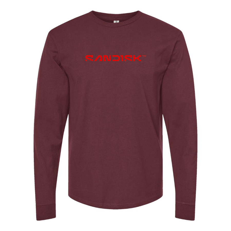 Men's SanDisk Logo Cotton Long Sleeve T-Shirt