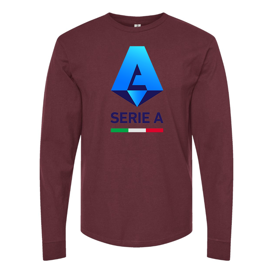 Men's Italian Serie A Logo Cotton Long Sleeve T-Shirt