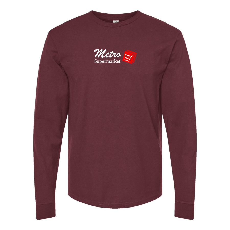 Men's Metro Supermarket Logo  Cotton Long Sleeve T-Shirt