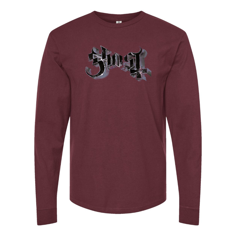 Men's Ghost Logo Cotton Long Sleeve T-Shirt