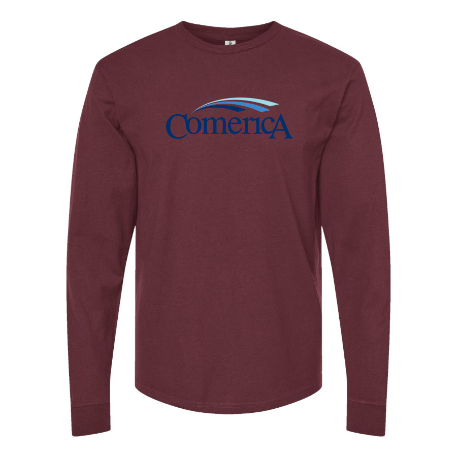 Men's Comerica Logo Cotton Long Sleeve T-Shirt