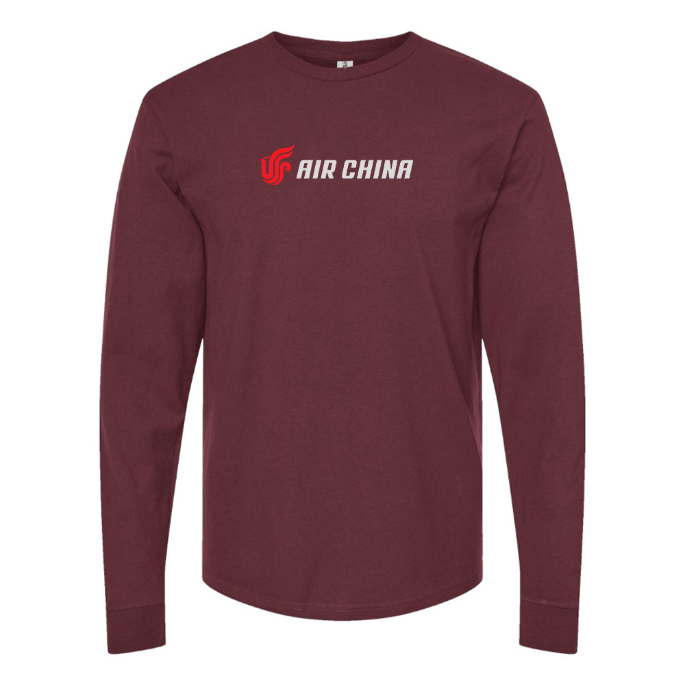 Men's  Air China  Cotton Long Sleeve T-Shirt