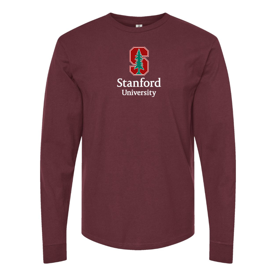 Men's Stanford University Logo  Cotton Long Sleeve T-Shirt