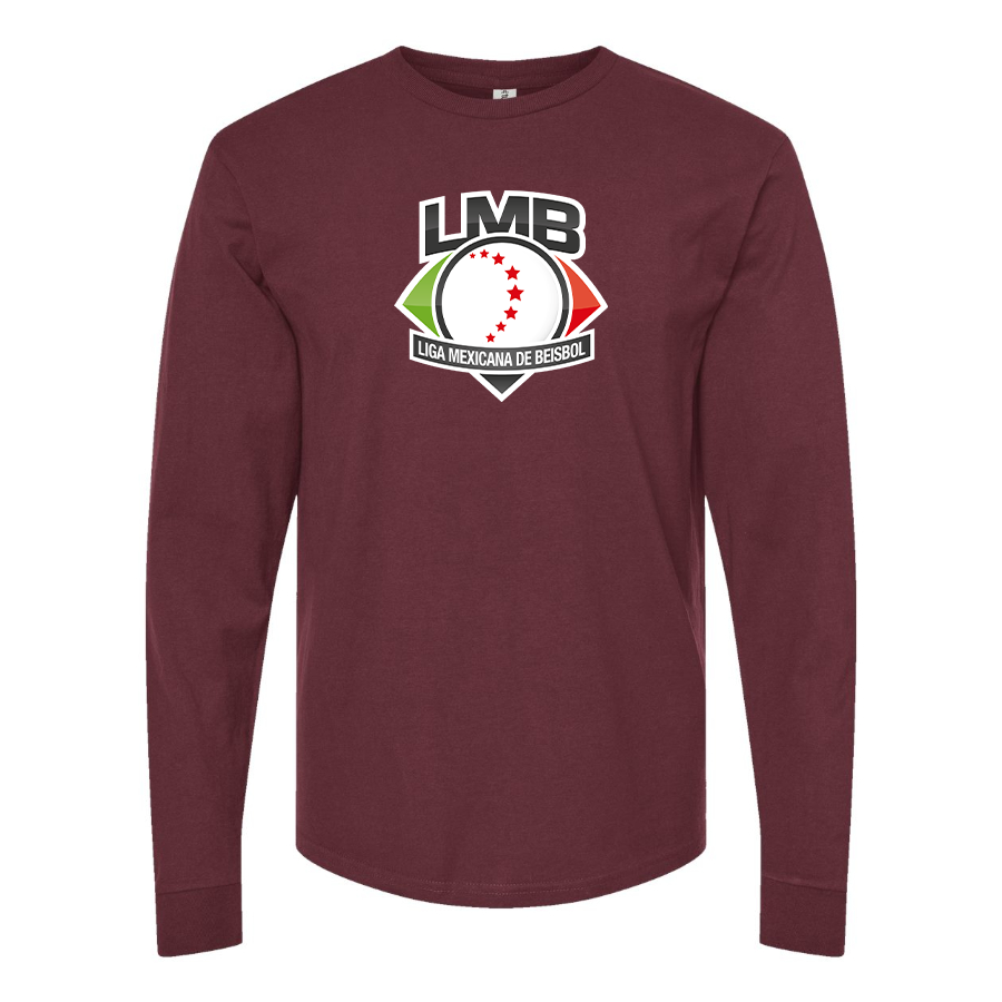Men's Liga Mexicana de Béisbol Logo Cotton Long Sleeve T-Shirt