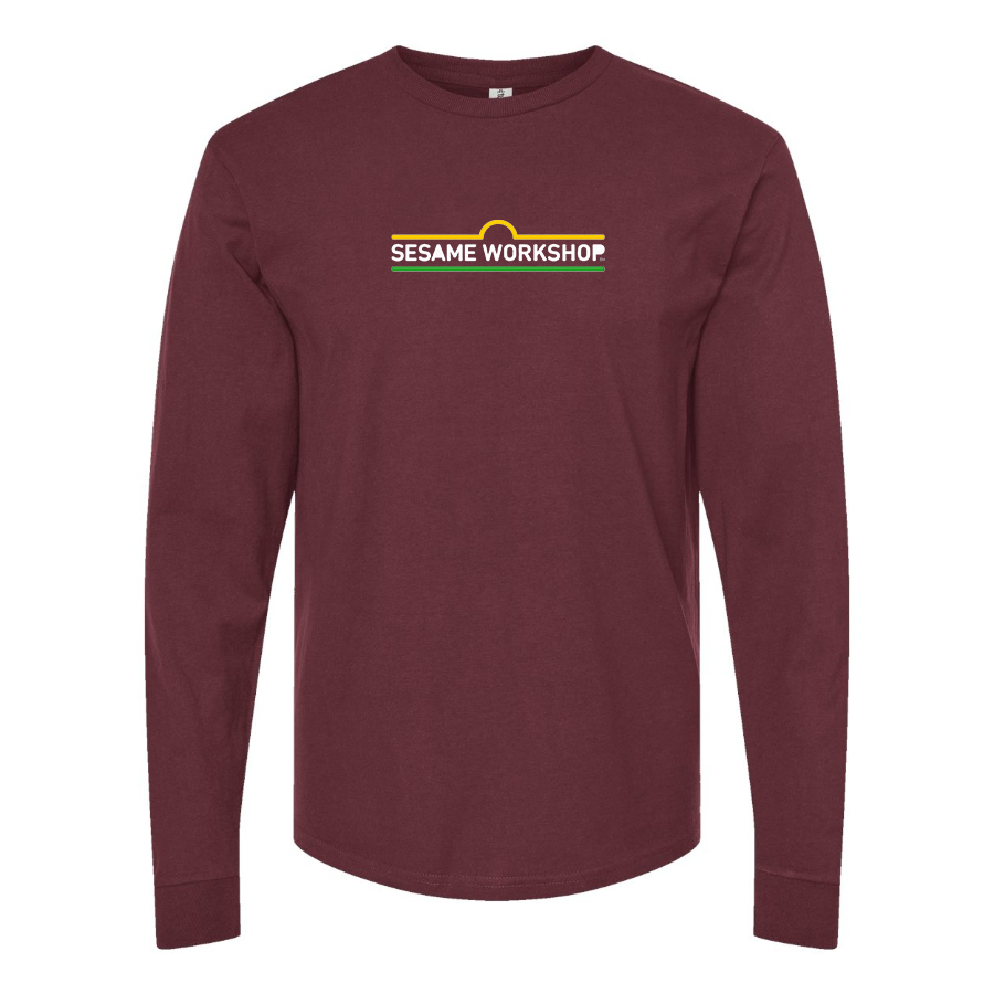 Men's Sesame Workshop Logo  Cotton Long Sleeve T-Shirt