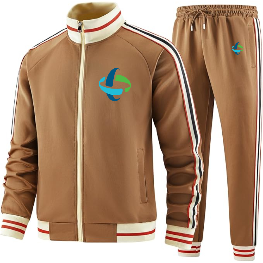 Men's Duke Energy  Two Piece Designer Tracksuit with Bold Striped Accents and Zippered Front Elevated Athletic Wear
