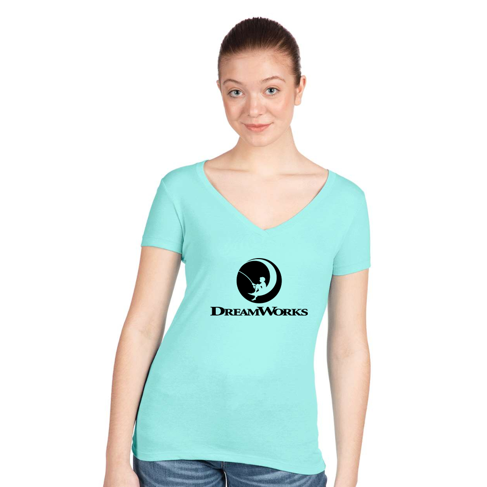 Women's Dreamworks  Next Level V-Neck T-Shirt