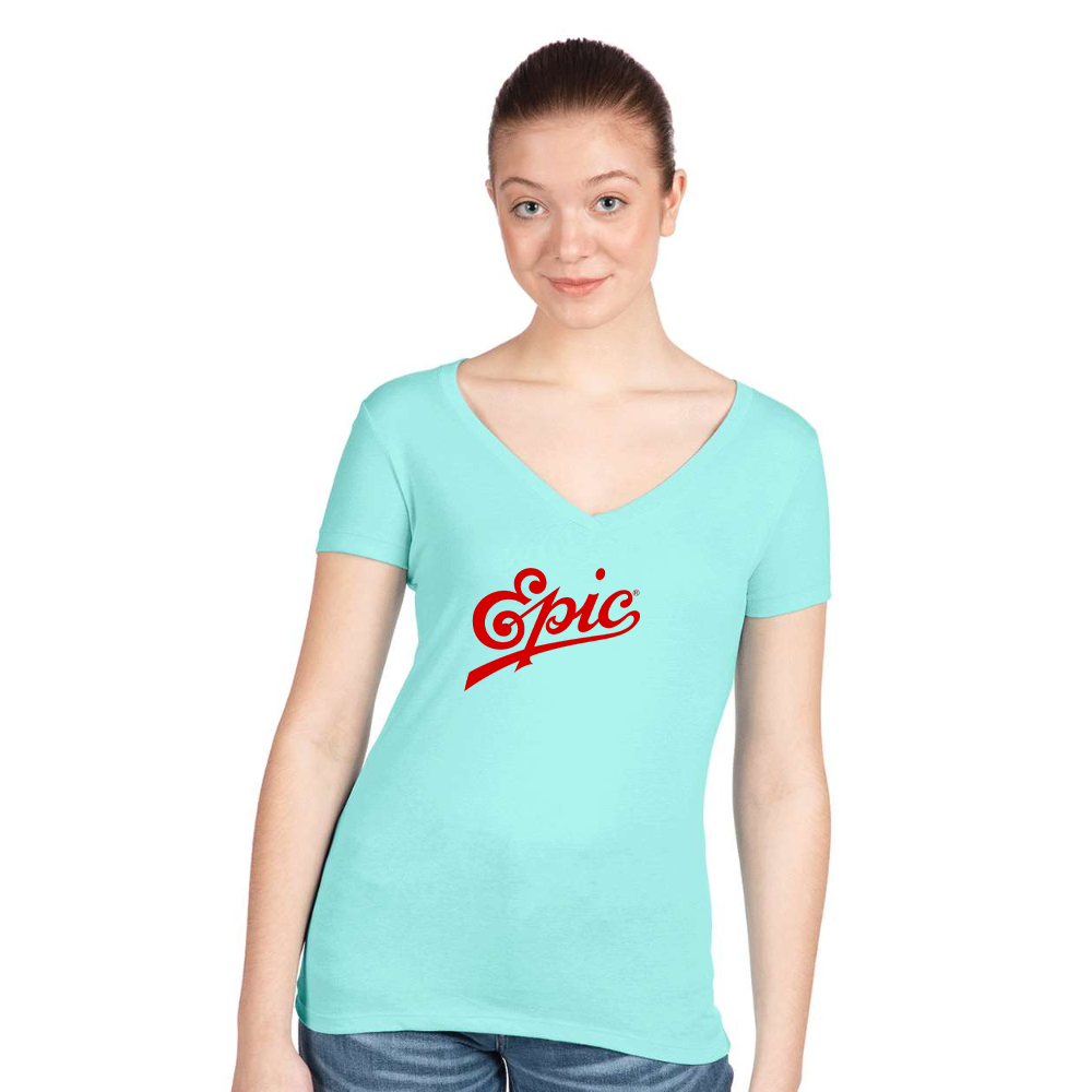 Women's Epic Records Next Level V-Neck T-Shirt