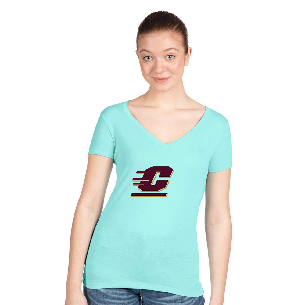 Women's Central Michigan Chippewas  Next Level V-Neck T-Shirt