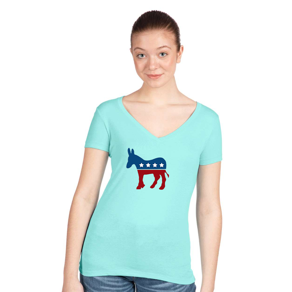 Women's Democrat Election Symbol Next Level V-Neck T-Shirt