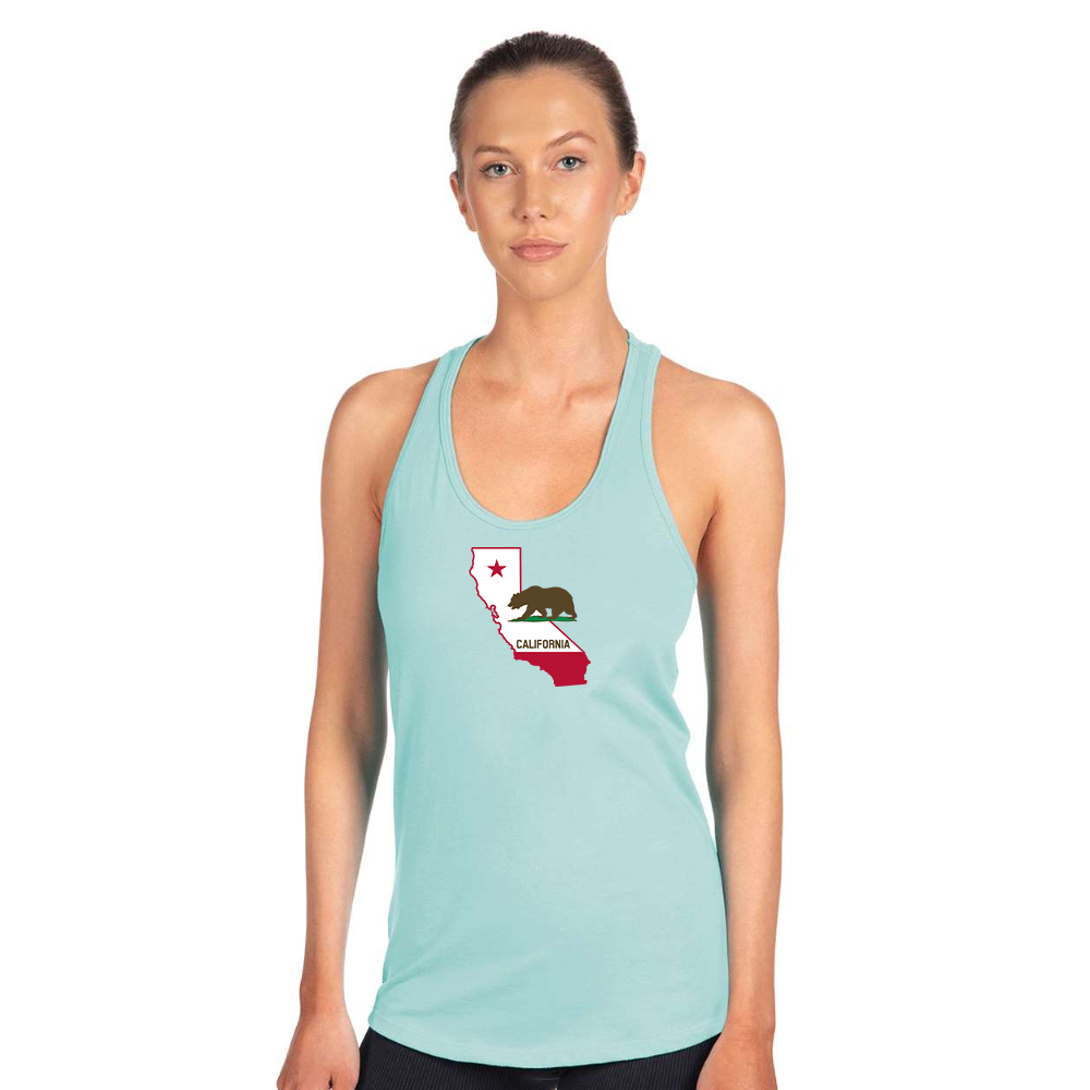Women's  California Bear Map Next Level Ideal Racerback Tank