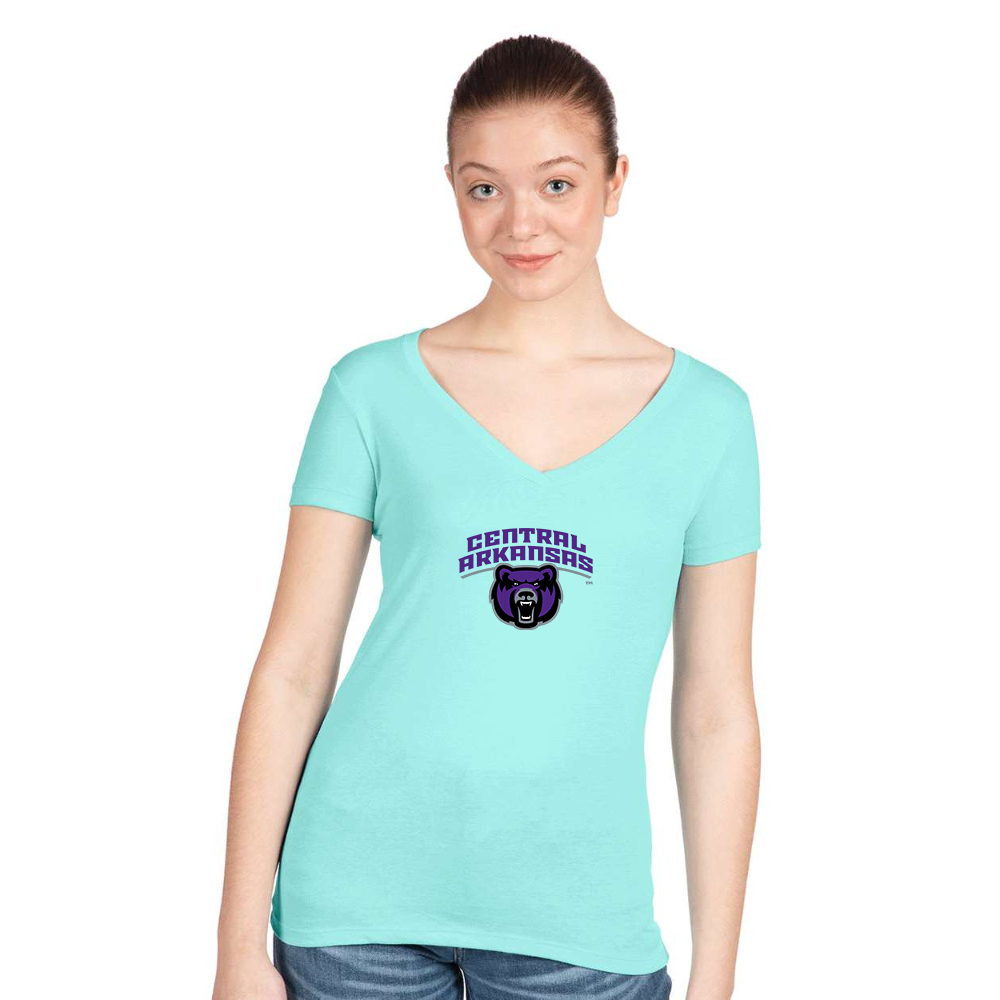 Women's Central Arkansas Bears  Next Level V-Neck T-Shirt