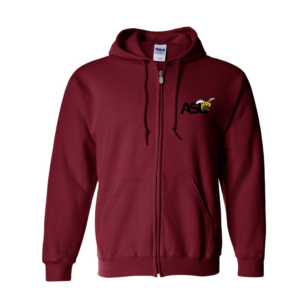Men's Alabama State Hornets Gildan  Heavy Blend Full Zip Hooded Sweatshirt