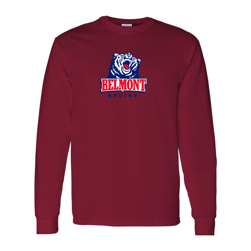 Men's Belmont Bruins  Gildan Heavy Cotton Long Sleeve T-Shirt