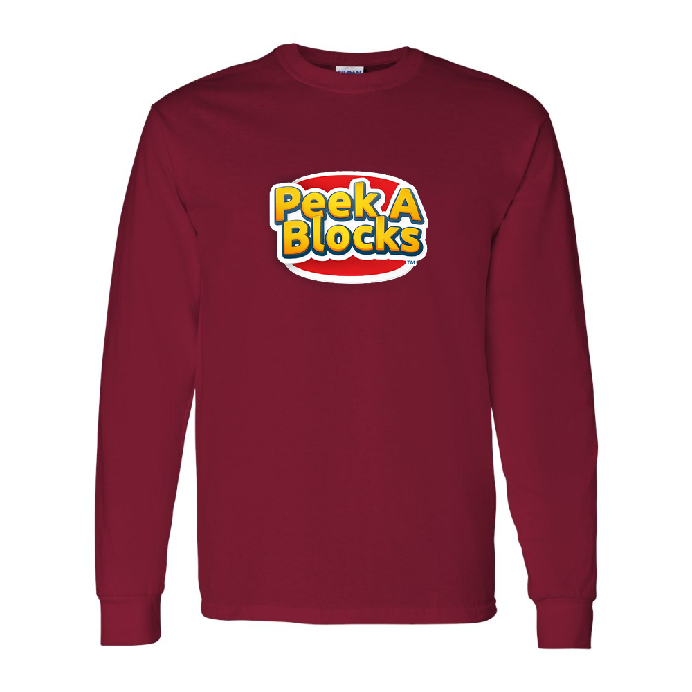 Men's Peek A Blocks Gildan Heavy Cotton Long Sleeve T-Shirt