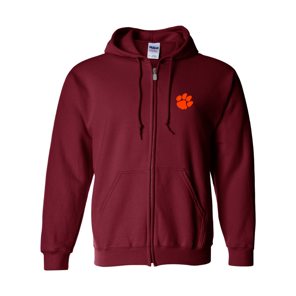 Men's  Clemson Tigers Gildan  Heavy Blend Full Zip Hooded Sweatshirt