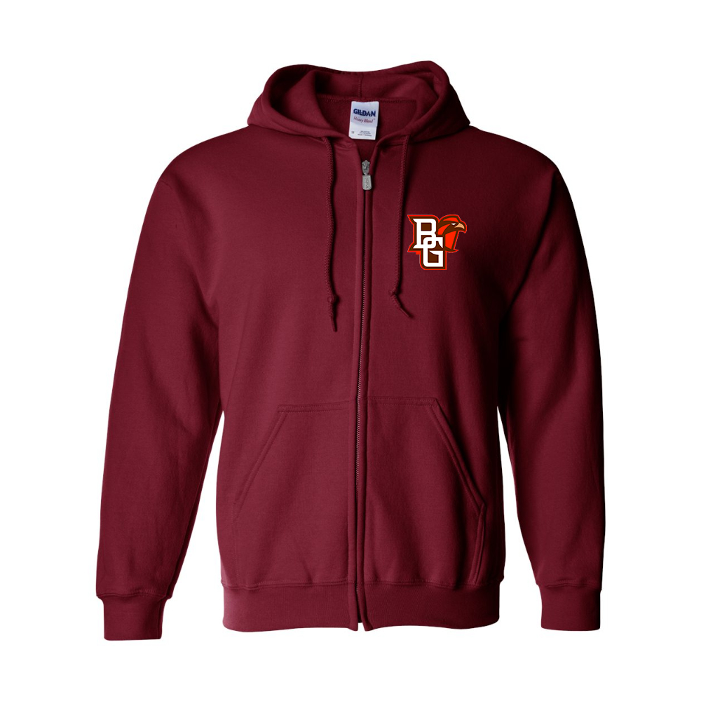 Men's Bowling Green Falcons  Gildan  Heavy Blend Full Zip Hooded Sweatshirt