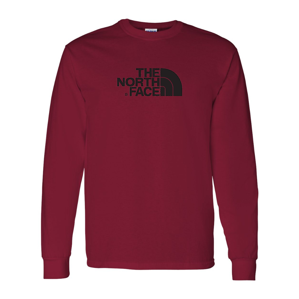Men's  The North Face Black Gildan Heavy Cotton Long Sleeve T-Shirt