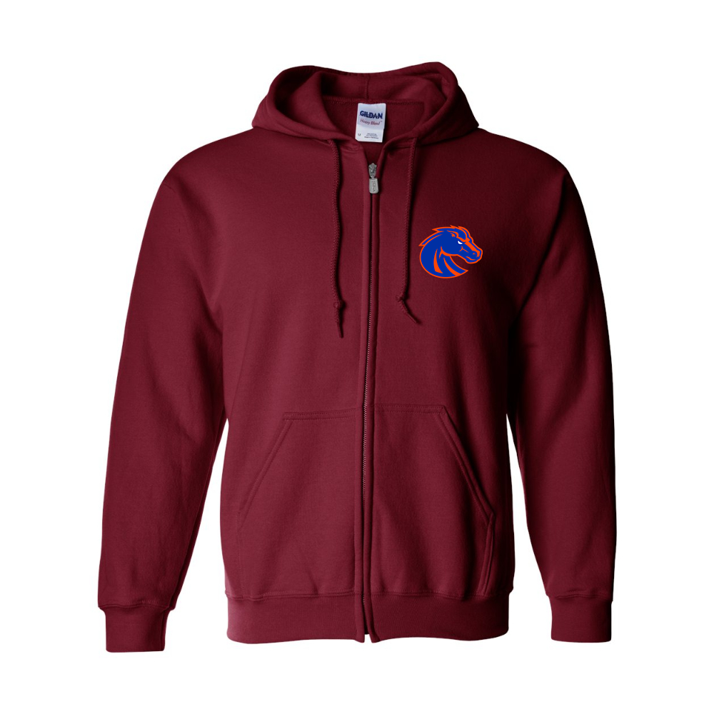 Men's Boise State Broncos   Gildan  Heavy Blend Full Zip Hooded Sweatshirt